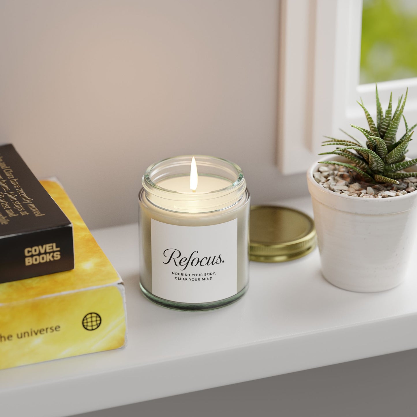 Refocus Premium Scented Natural Wax Candle, 4 oz.