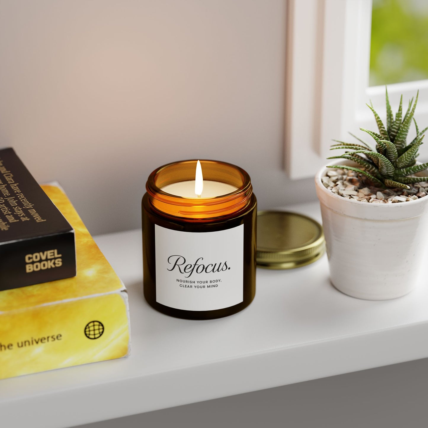 Refocus Premium Scented Natural Wax Candle, 4 oz.