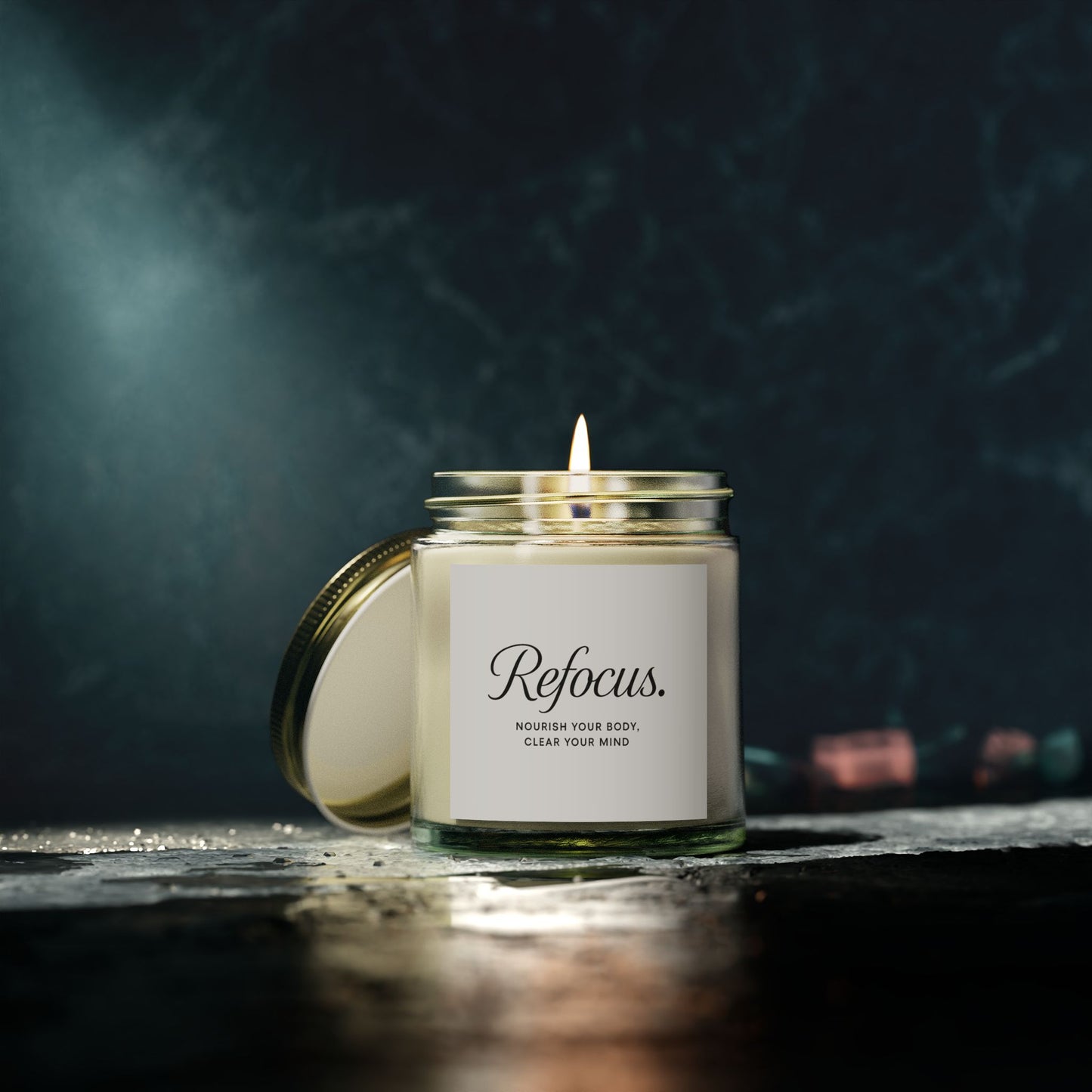 Refocus Premium Scented Natural Wax Candle, 4 oz.