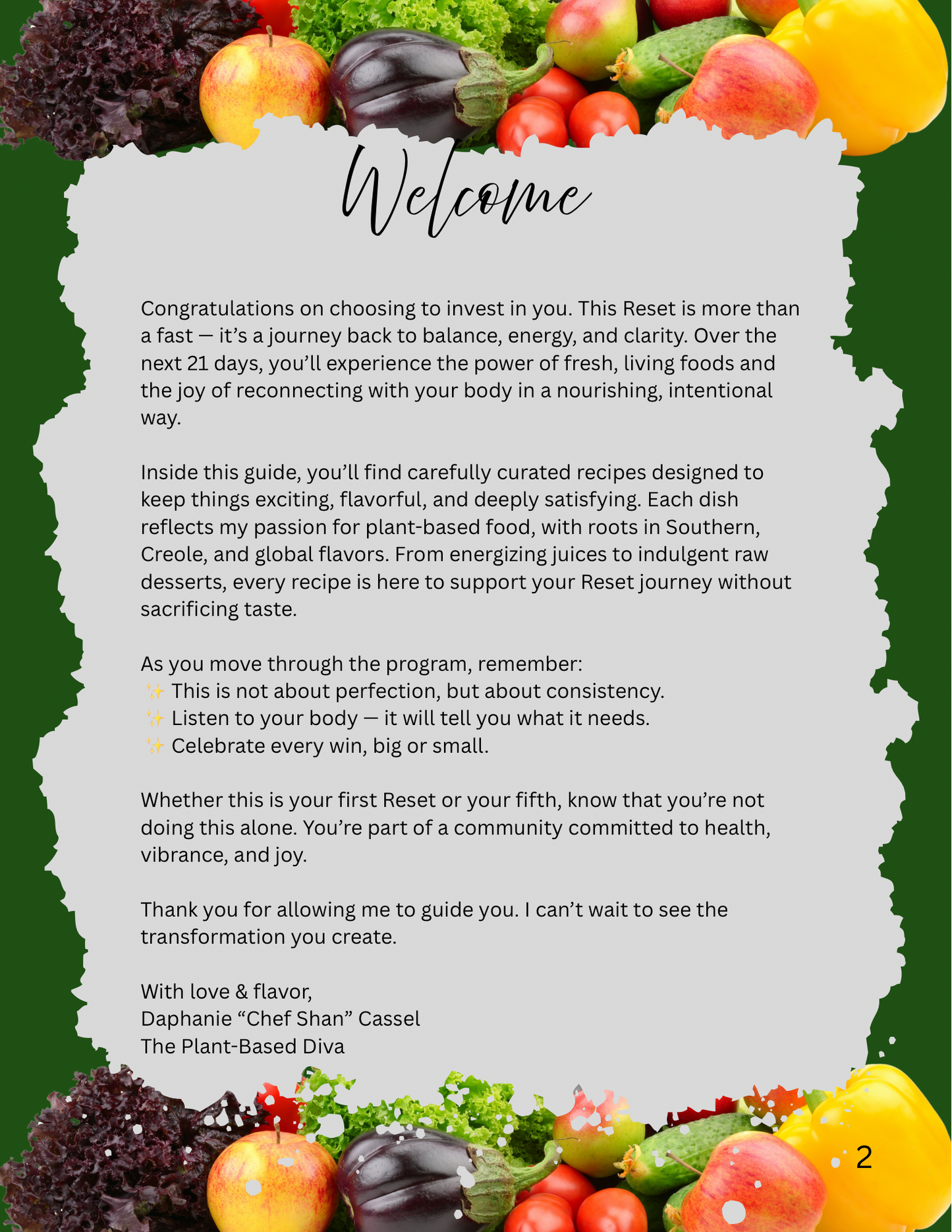 The Reset- 21 Day Raw Vegan Fast Reference Guide